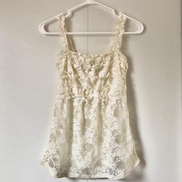 Sheer Embroidery Lace Mesh Tank Top - Picture 4 of 6